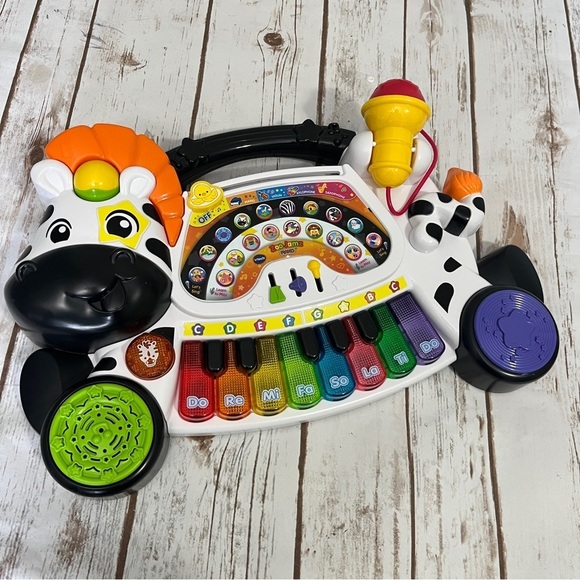 VTech Zoo Jamz Zebra Piano Musical Toy music microphone toddler baby toy - Picture 3 of 13